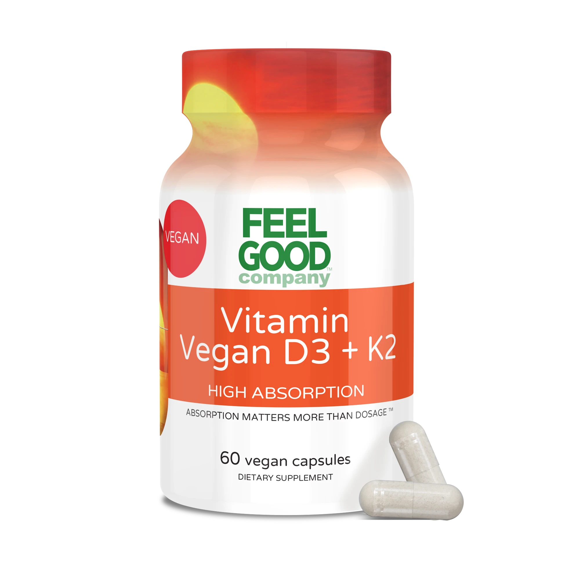 Vegan Vitamin D3 + K2 (60 Vegan Capsules) Capsule FeelGood Company™