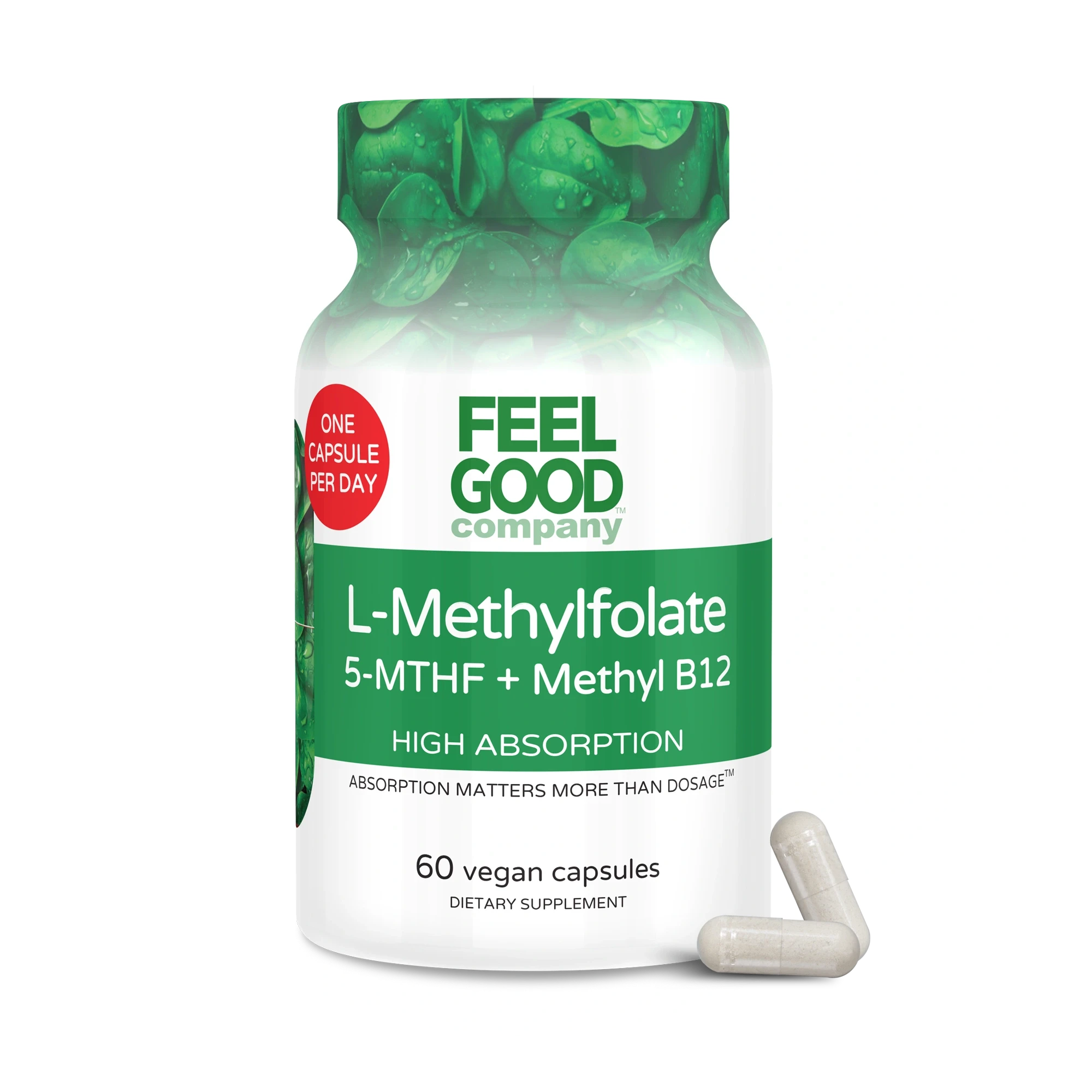 L-Methylfolate + Vitamin B12 (60 Vegan Capsules) Capsule FeelGood Company™