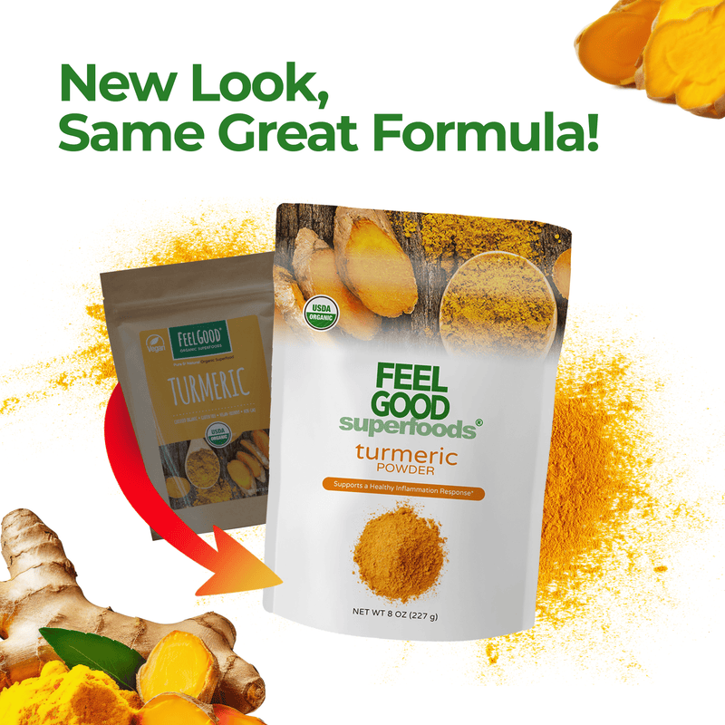 Turmeric Root Powder (8 oz) Superfood Smoothie Boosters Feel Good Organic Superfoods
