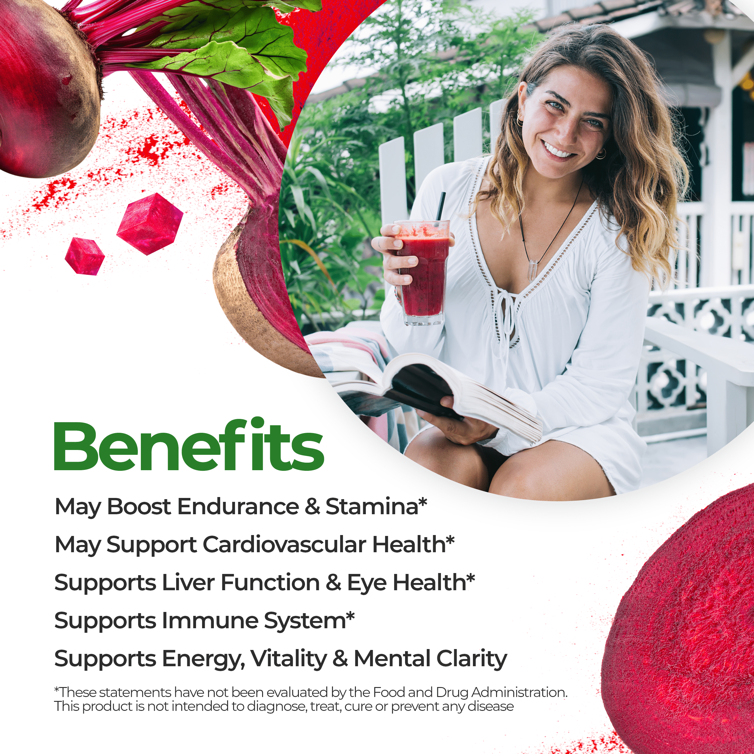 Beetroot Powder - Fortified (7 oz) Superfood Smoothie Boosters FeelGood Organic Superfoods