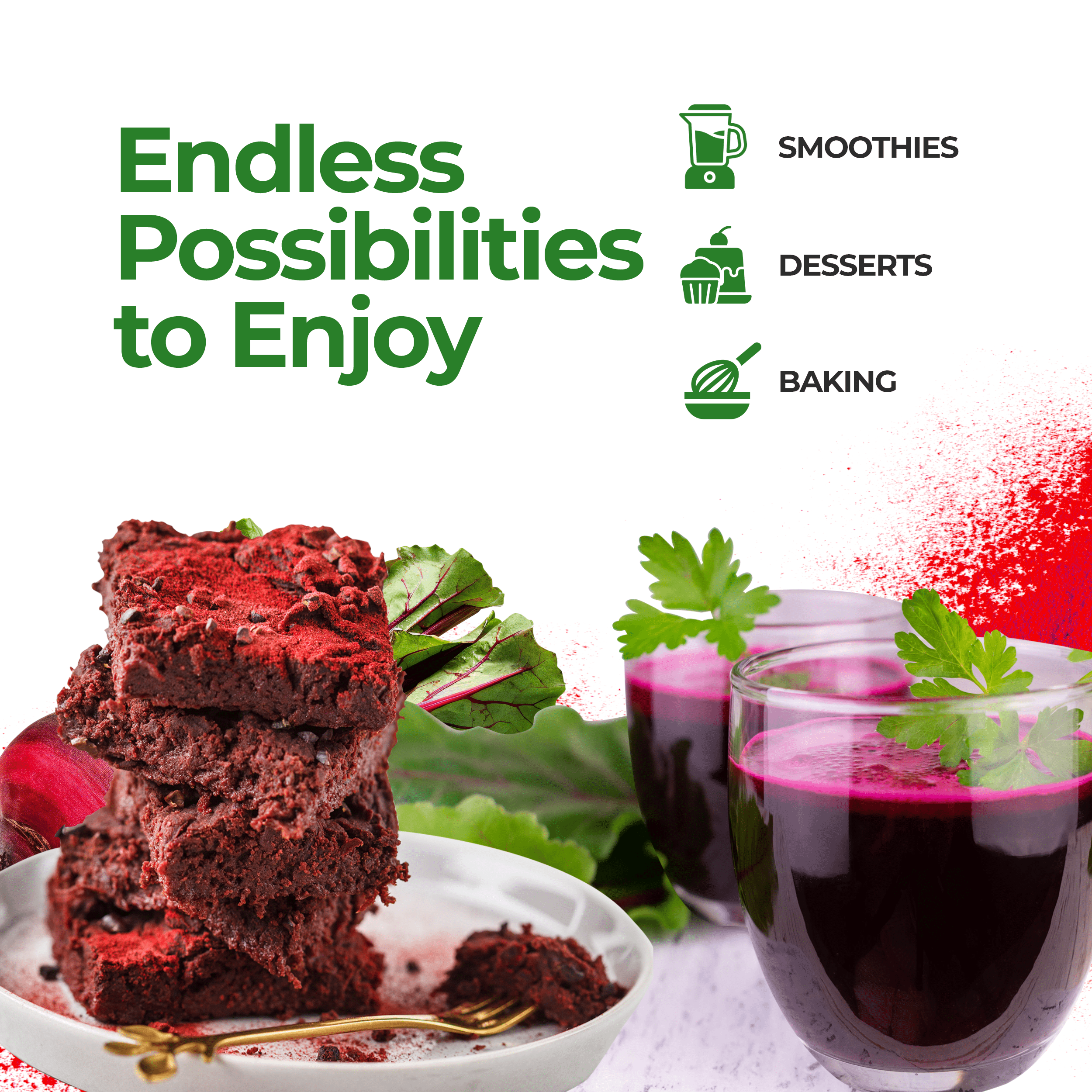 Beetroot Powder - Fortified (7 oz) Superfood Smoothie Boosters FeelGood Organic Superfoods