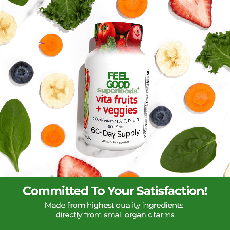 Vita Fruits + Veggies (60 Capsules) Organic Superfood Capsules FeelGood Superfoods