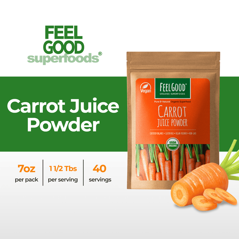 Carrot Juice Powder (7 oz) Superfood Smoothie Boosters FeelGood Organic Superfoods
