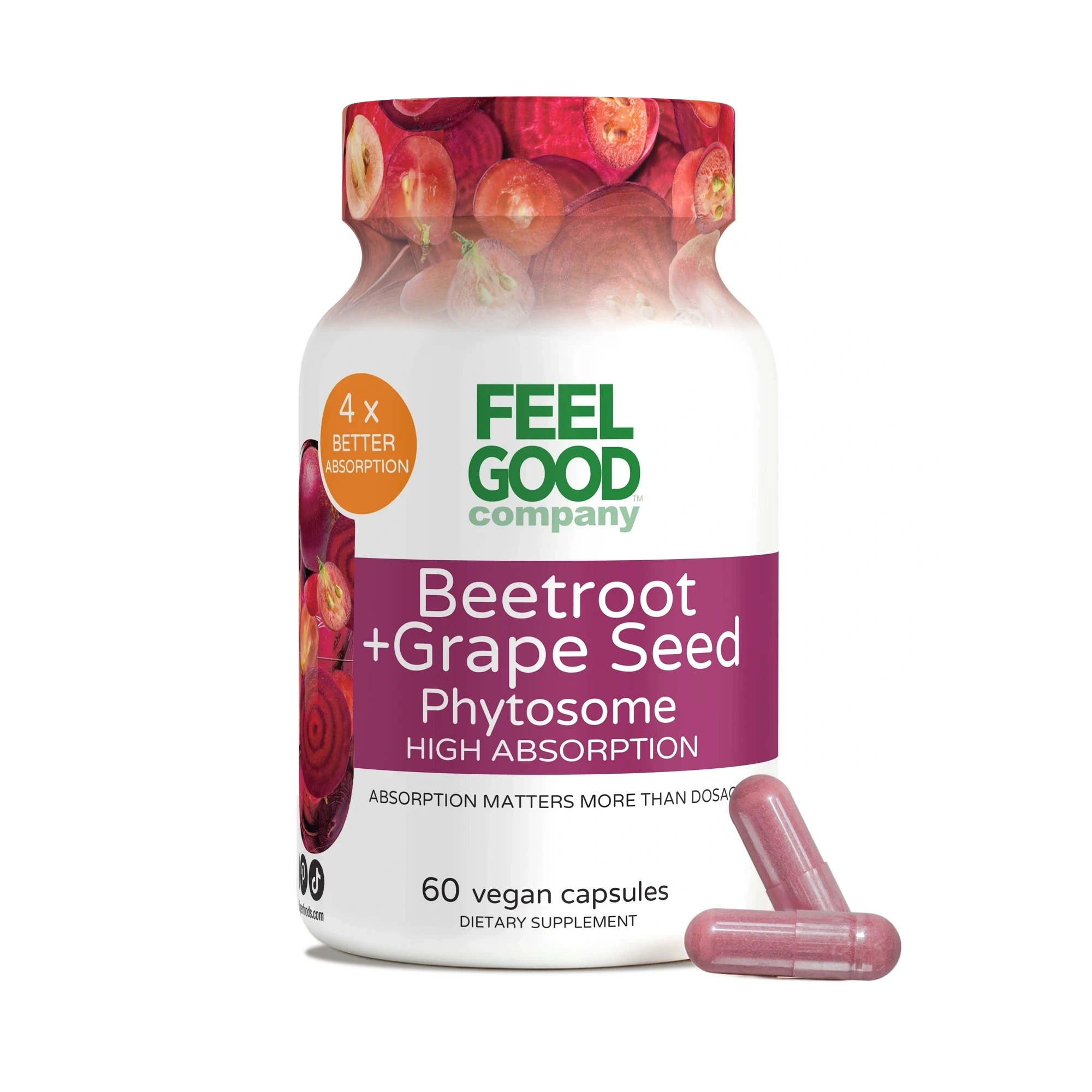 Beetroot & Grape Seed (60 Capsules) Capsule FeelGood Superfoods®