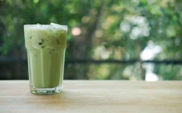 vegan green tea matcha iced latte