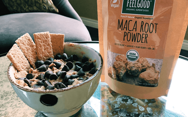 vegan edible cookie dough with maca root powder
