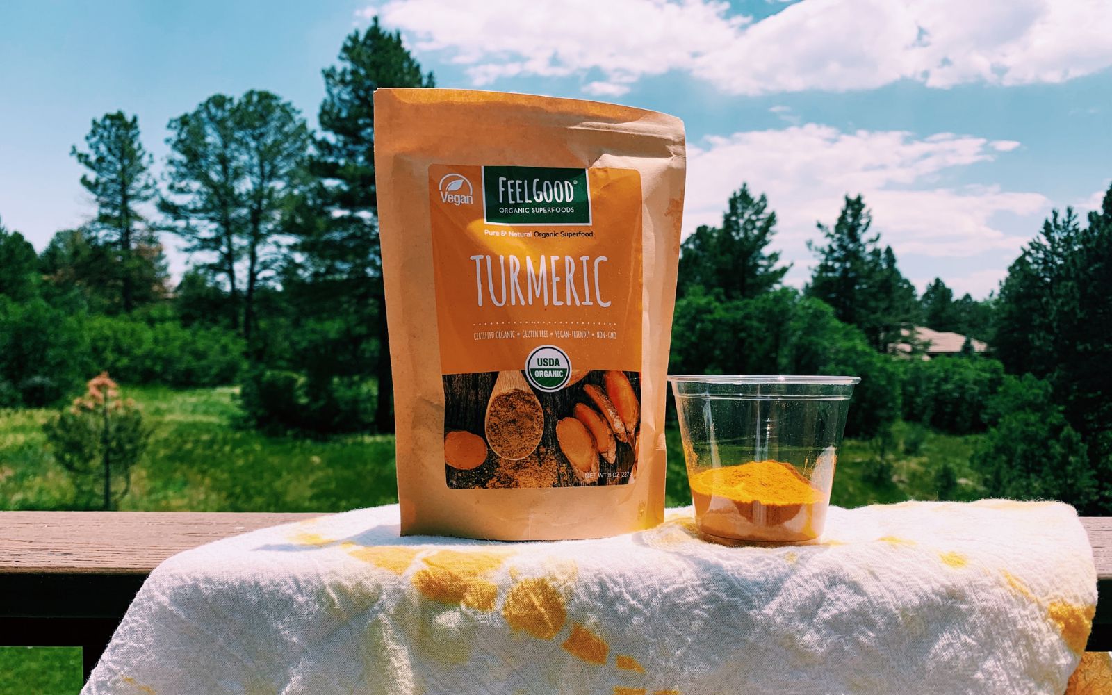 easy DIY turmeric tie dye shirt