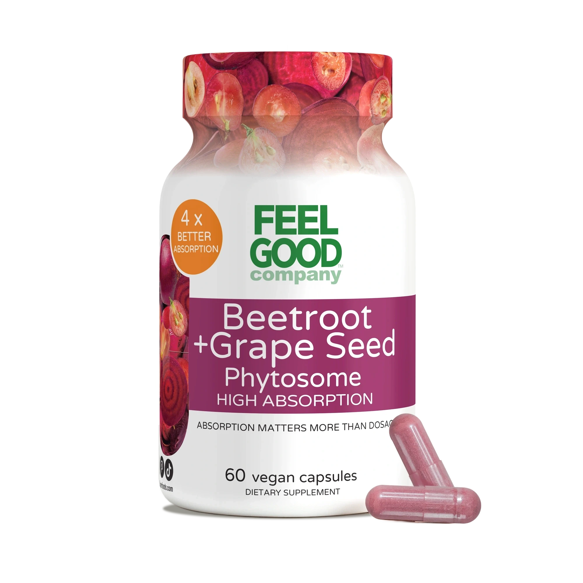 Beetroot & Grape Seed (60 Capsules) Capsule FeelGood Superfoods®