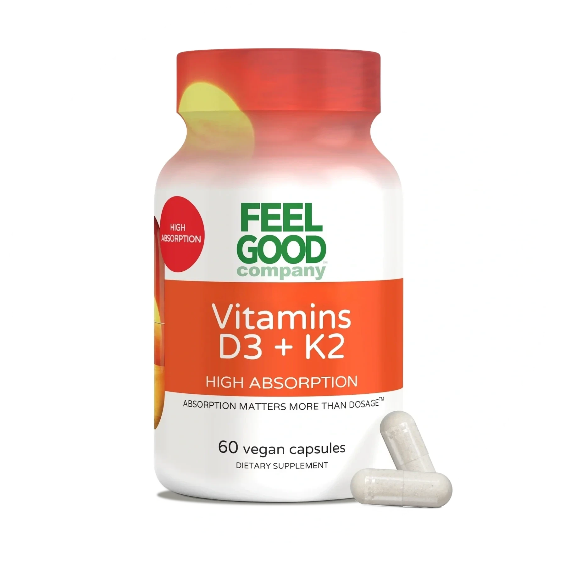 Vitamin D3 + K2 (60 Vegan Capsules) Capsule FeelGood Company™