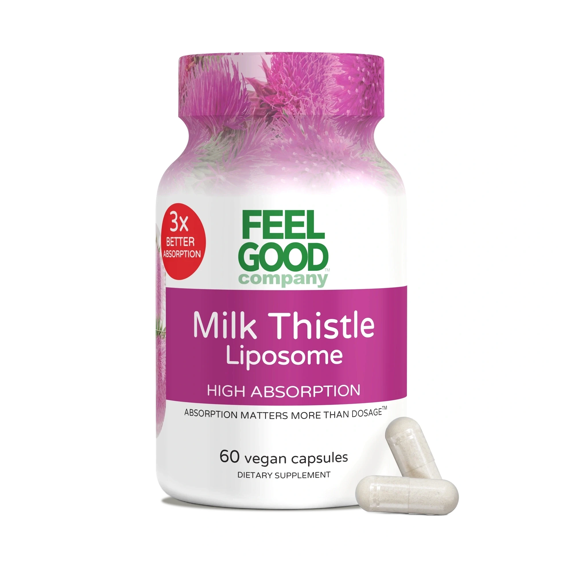 Milk Thistle Liposomal – 60 Vegan Capsules Capsule FeelGood Company™