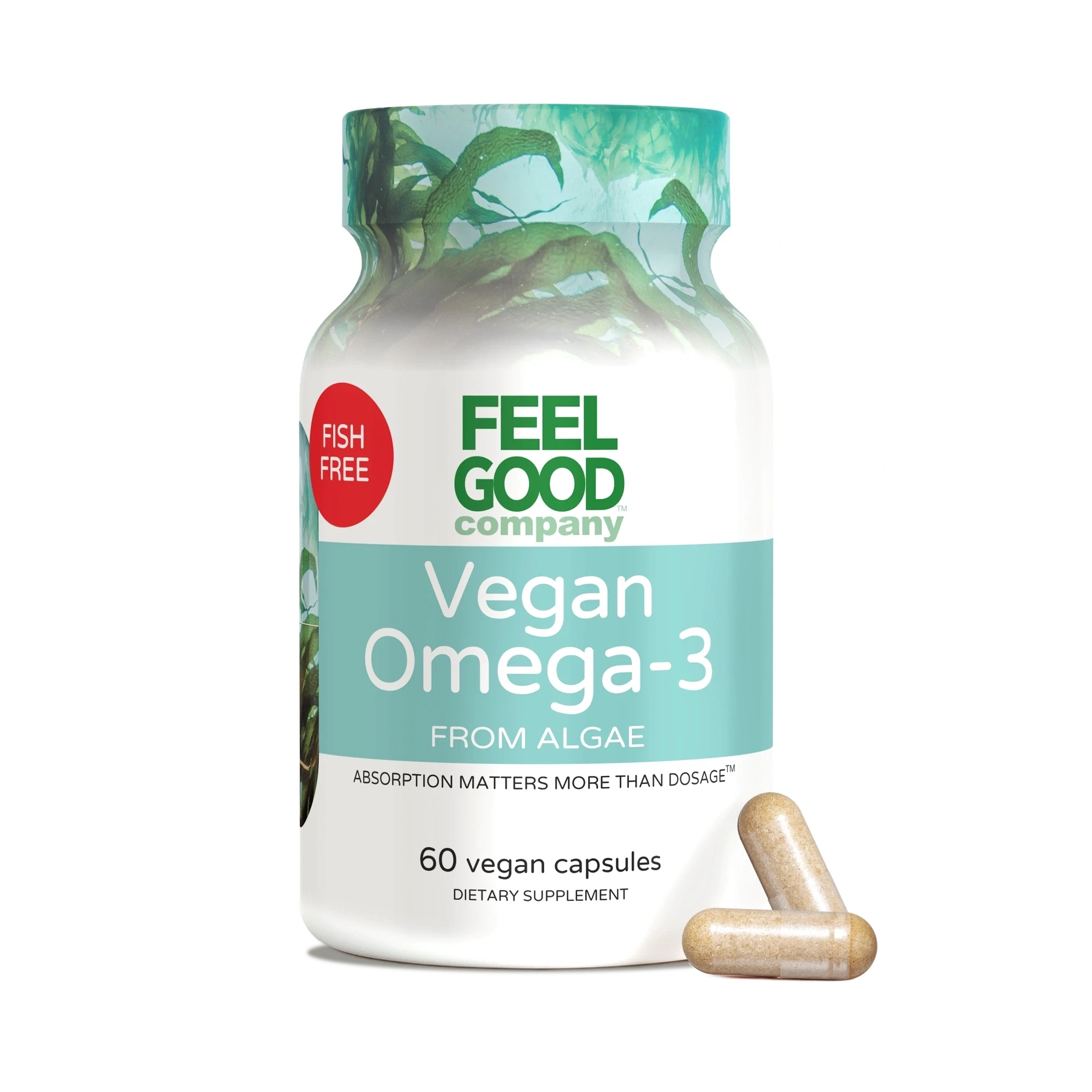 Vegan Omega-3 from Algae – 60 Vegan Capsules Capsule FeelGood Company™