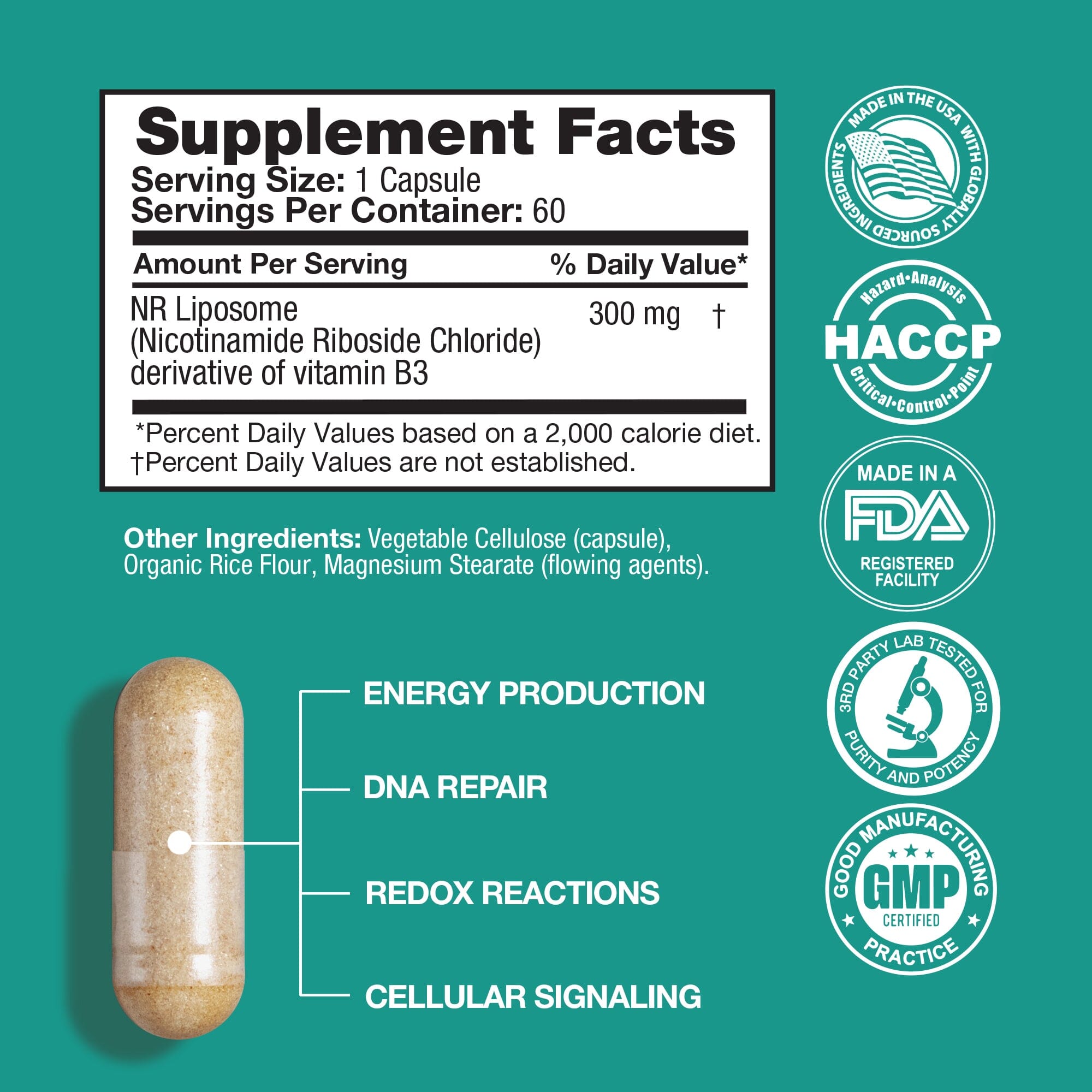 NAD+ Support (Nicotinamide Riboside) – 60 Vegan Capsules Capsule FeelGood Company™