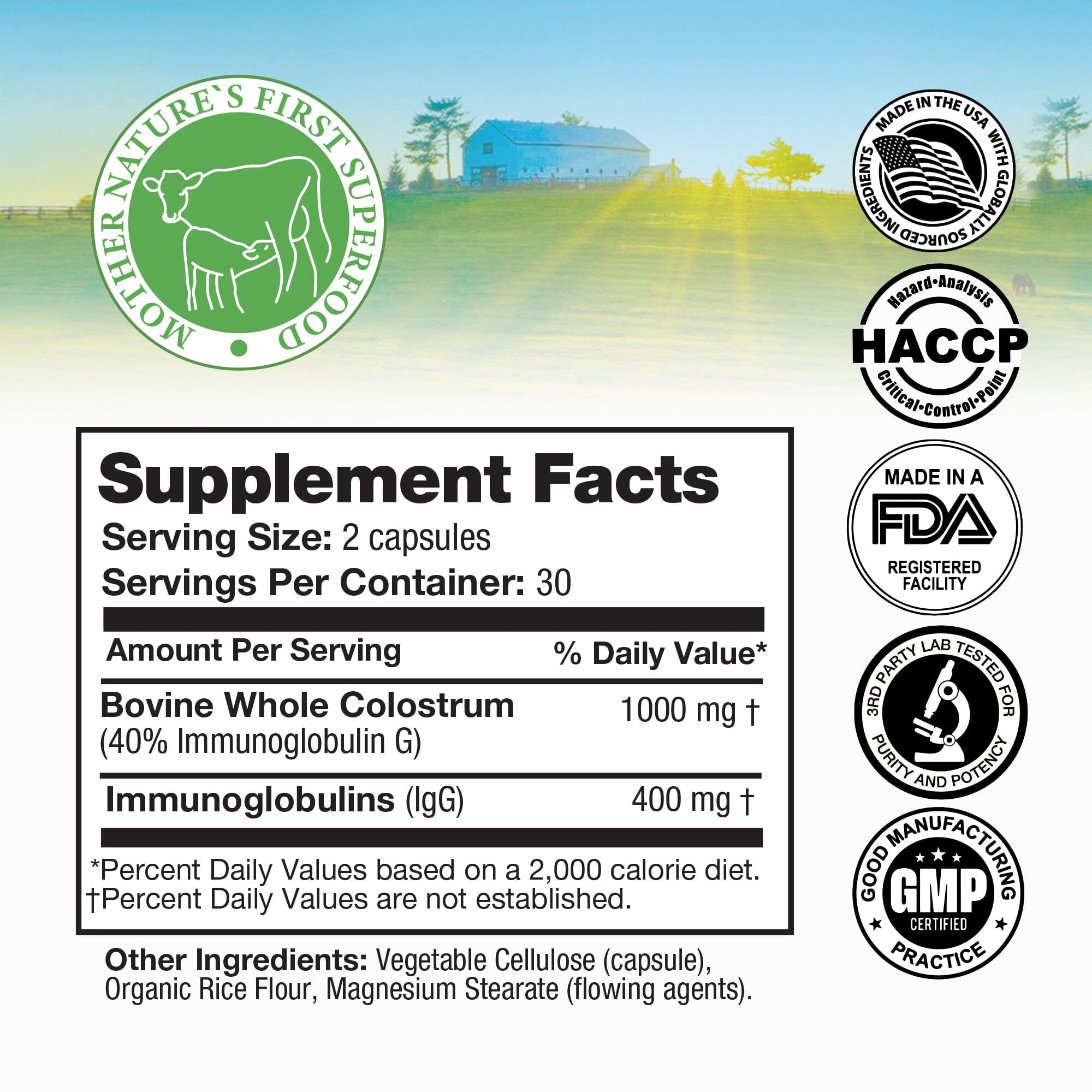 Colostrum™ (60 Capsules) Organic Superfood Capsules FeelGood Superfoods®