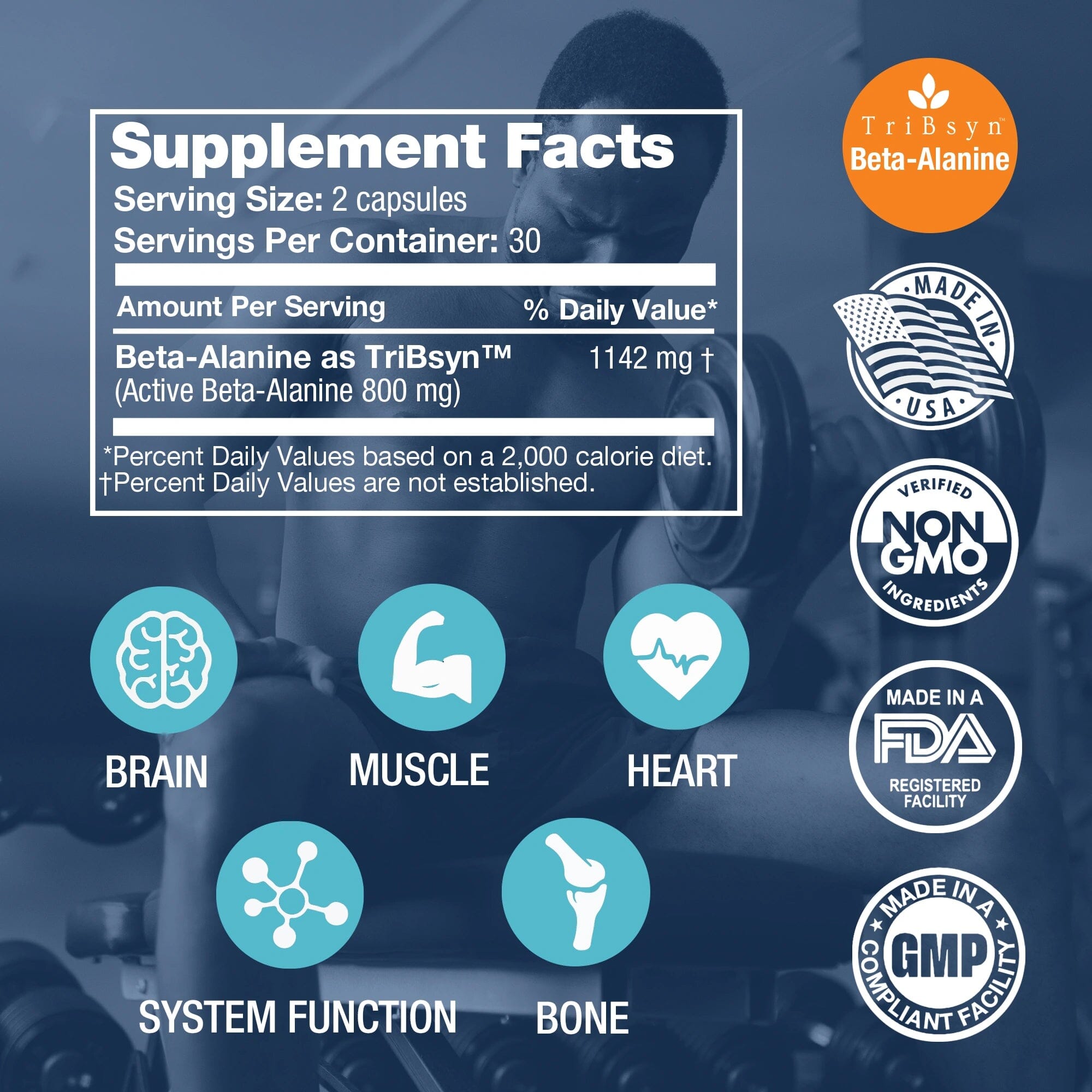Beta-Alanine™ (60 Capsules) Organic Superfood Capsules FeelGood Superfoods
