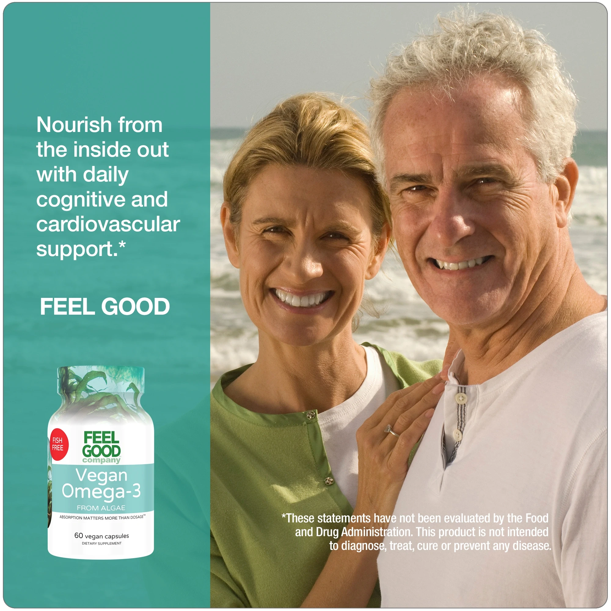 Vegan Omega-3 from Algae – 60 Vegan Capsules Capsule FeelGood Company™