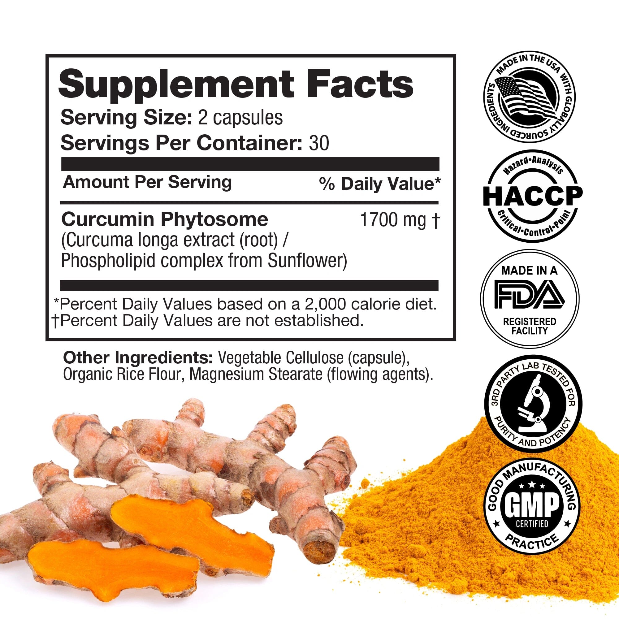Turmeric Curcumin Phytosome™ (60 Capsules) Organic Superfood Capsules FeelGood Superfoods®