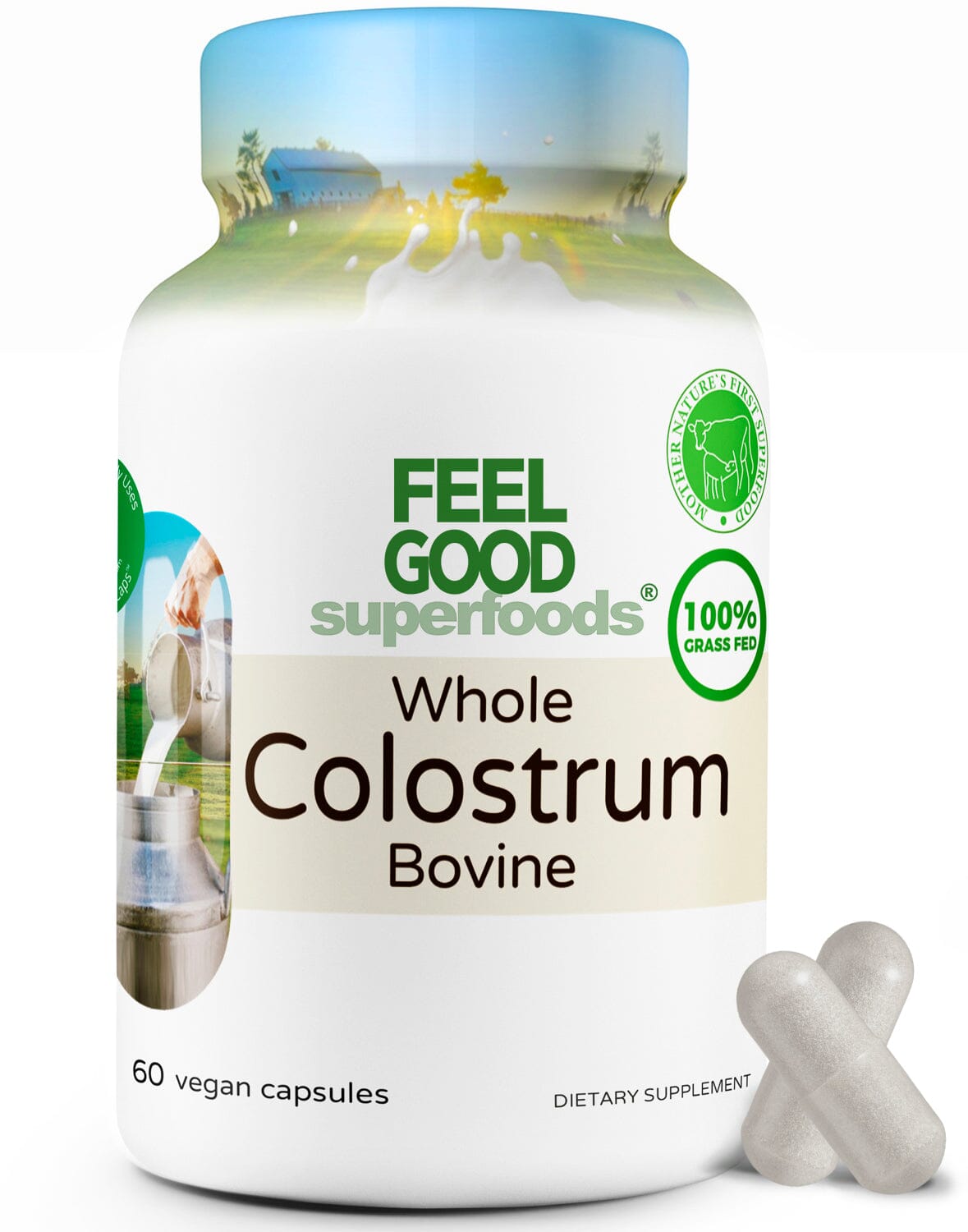 Colostrum™ (60 Capsules) Organic Superfood Capsules FeelGood Superfoods®