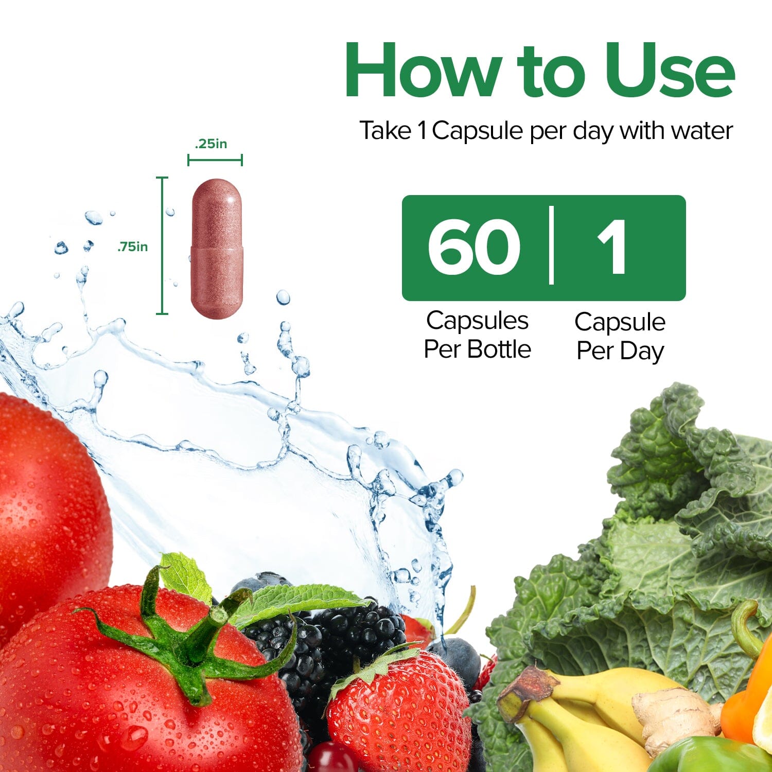 Vita Fruits + Veggies (60 Capsules) Organic Superfood Capsules FeelGood Superfoods