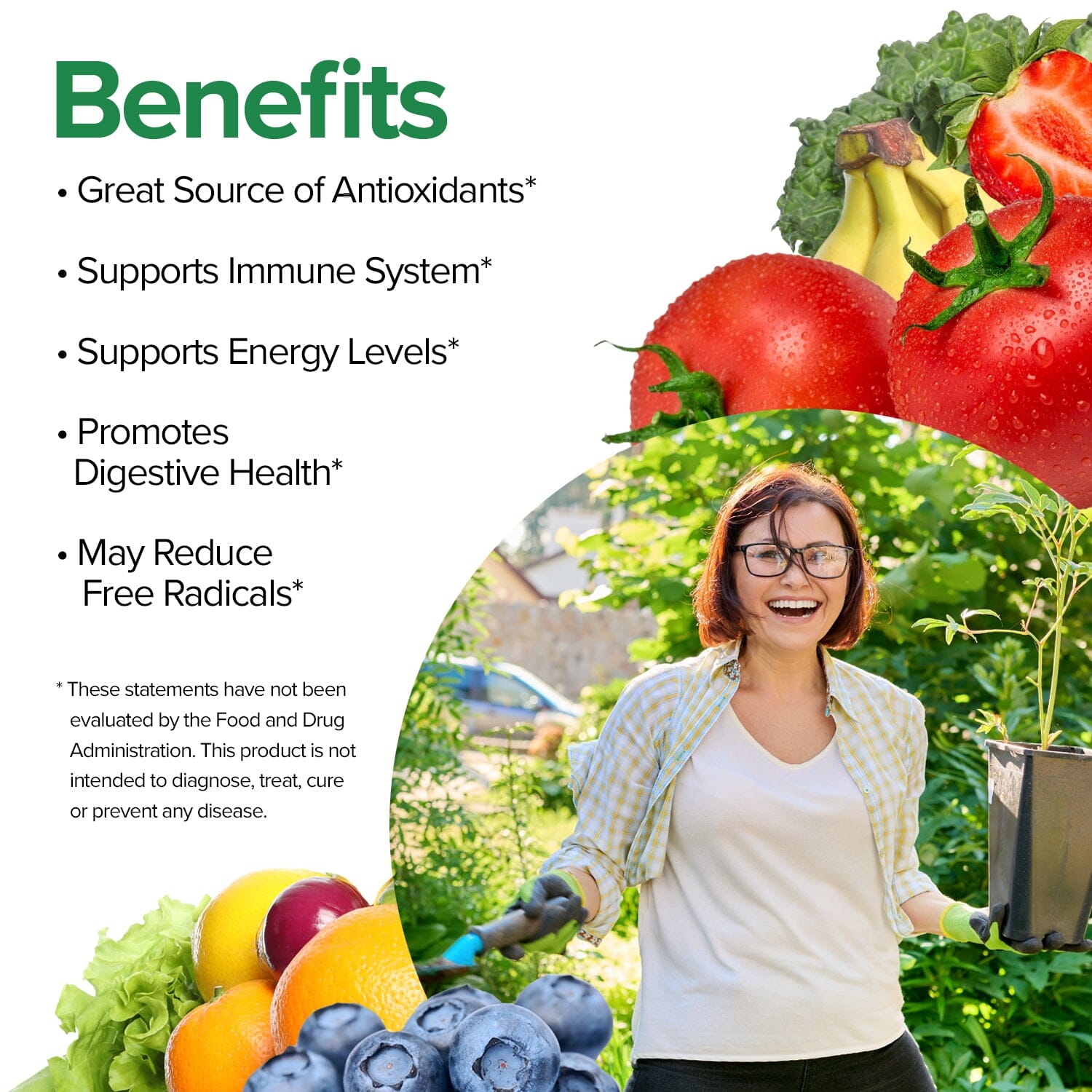 Vita Fruits + Veggies (60 Capsules) Organic Superfood Capsules FeelGood Superfoods