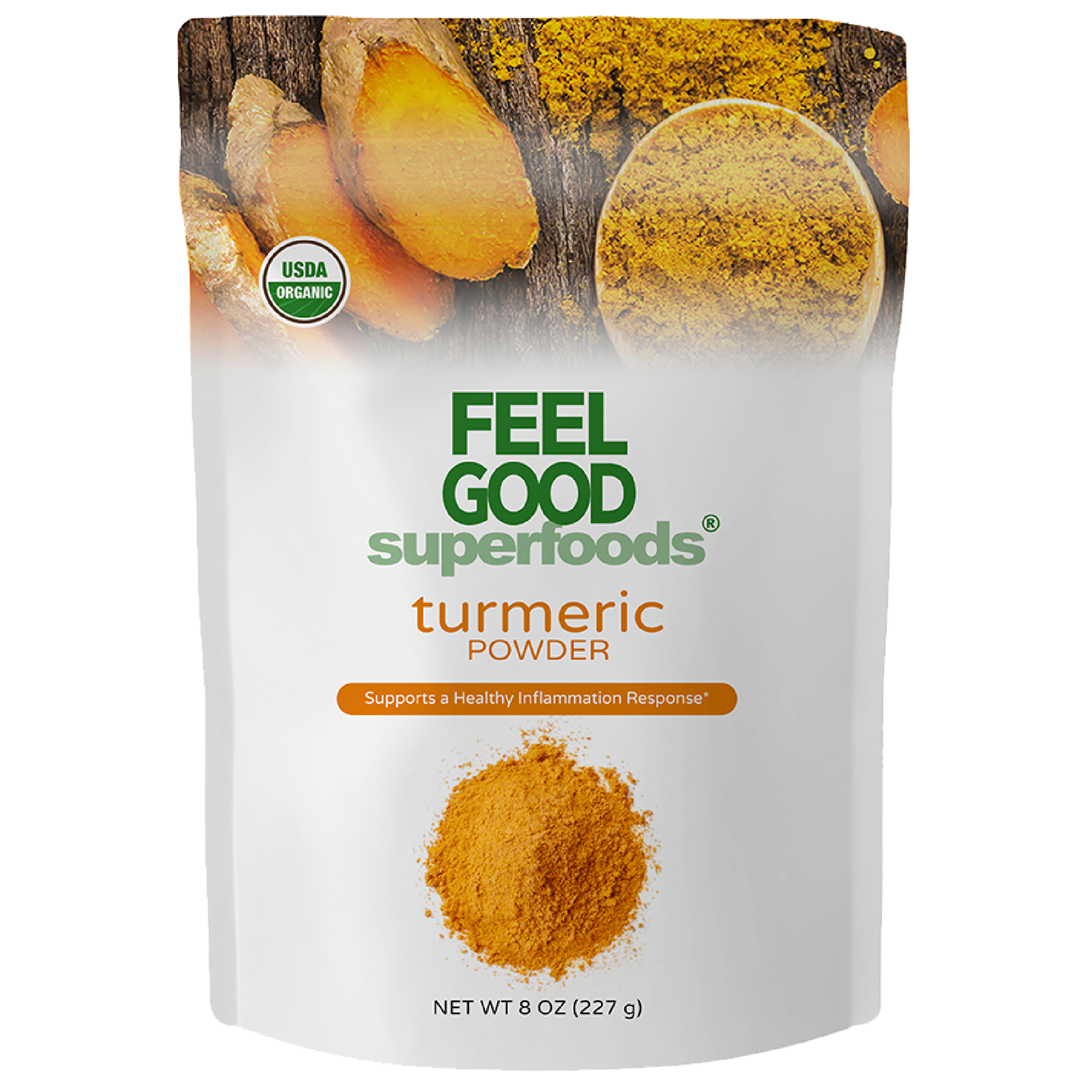 Turmeric Root Powder (8 oz) Superfood Smoothie Boosters Feel Good Organic Superfoods
