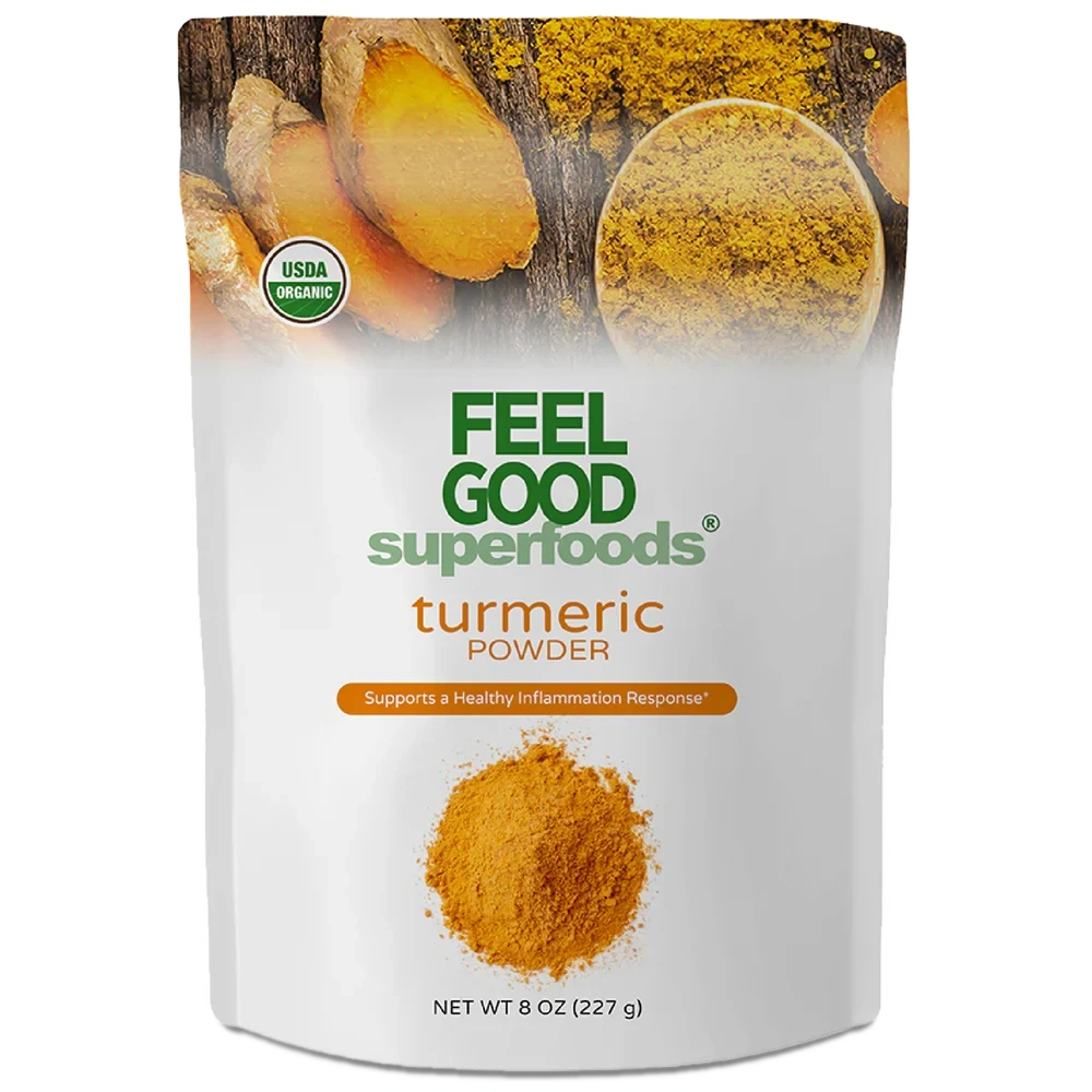 Turmeric Root Powder (8 oz) Superfood Smoothie Boosters Feel Good Organic Superfoods