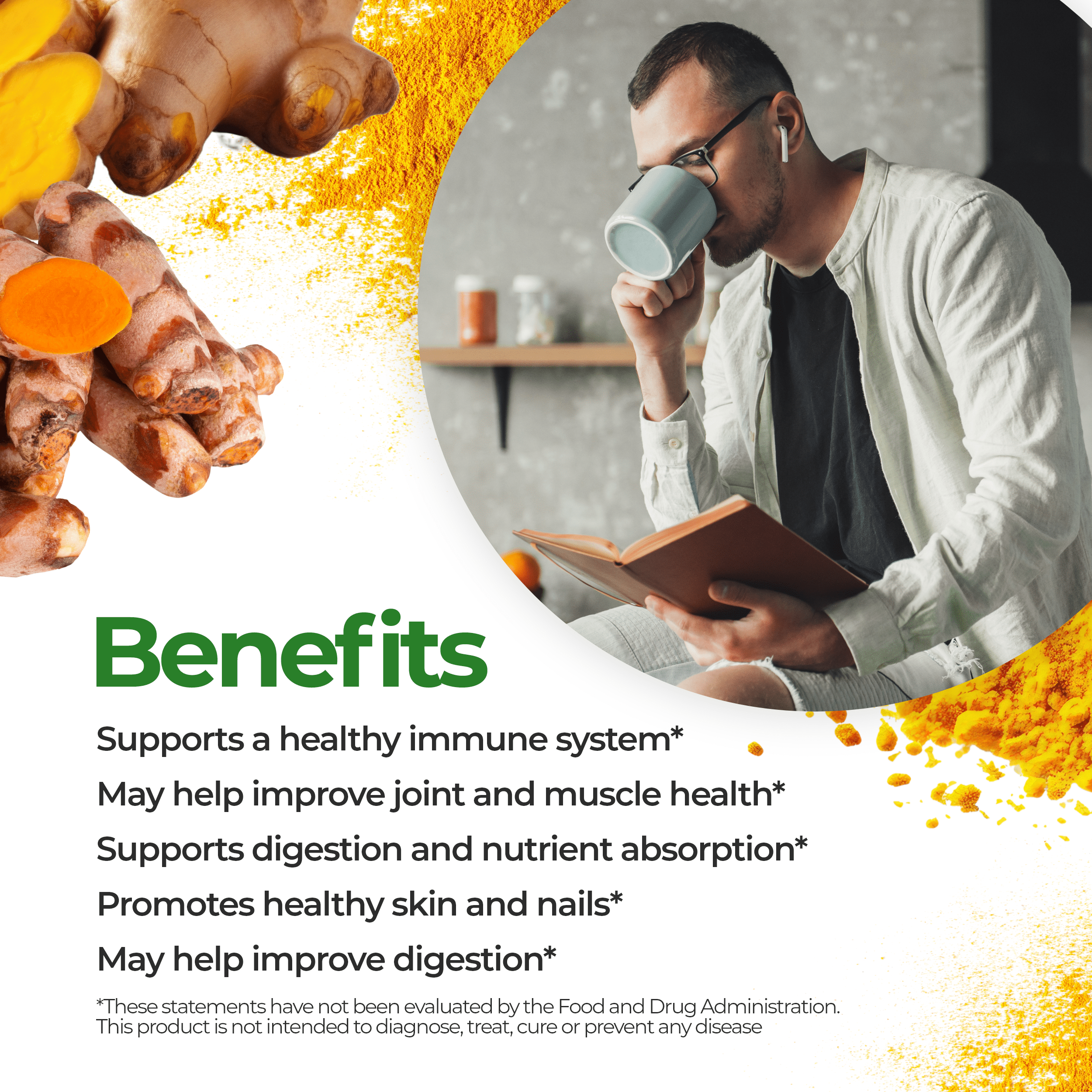 Turmeric Root Powder (8 oz) Superfood Smoothie Boosters Feel Good Organic Superfoods