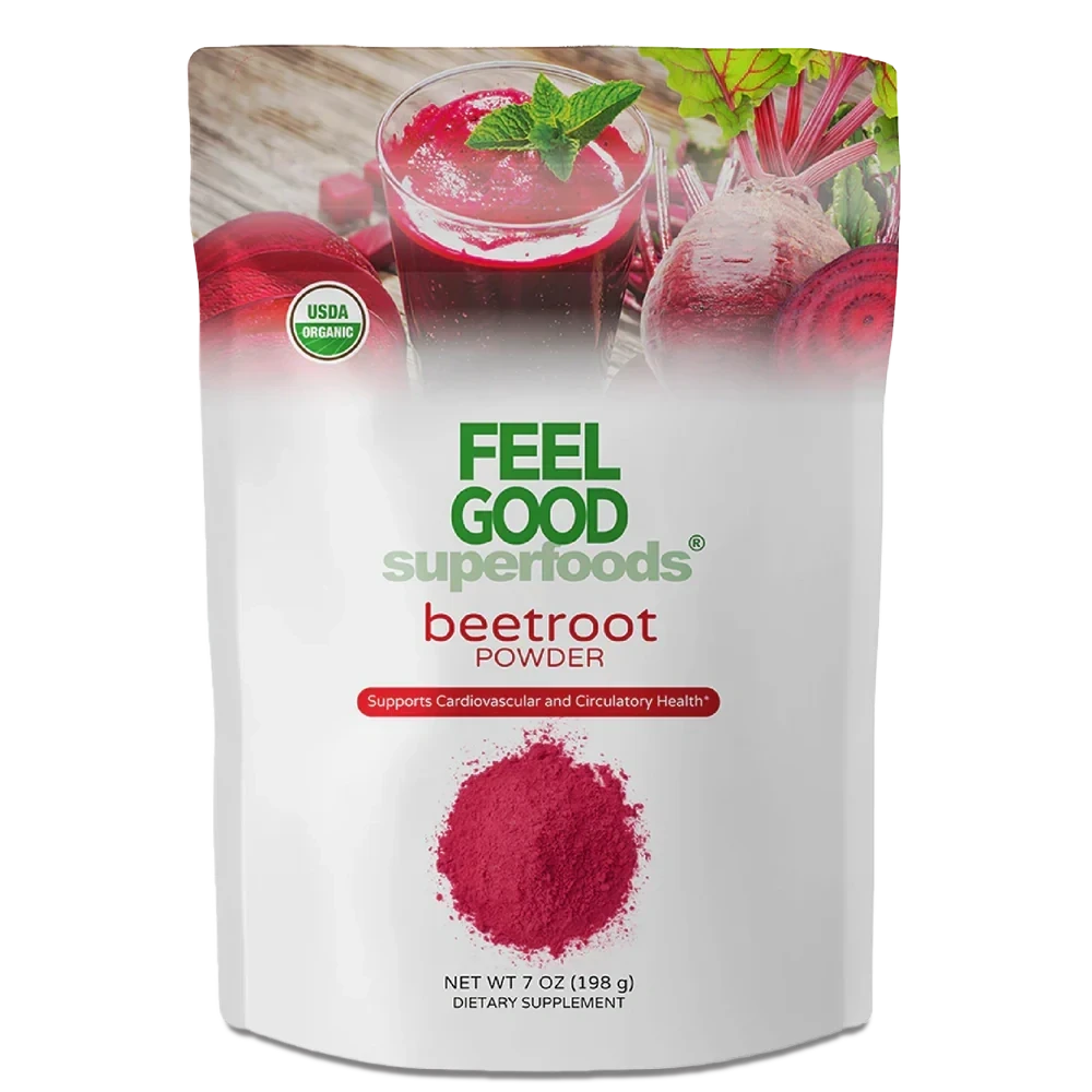 Beetroot Powder - Fortified (7 oz) Superfood Smoothie Boosters FeelGood Organic Superfoods