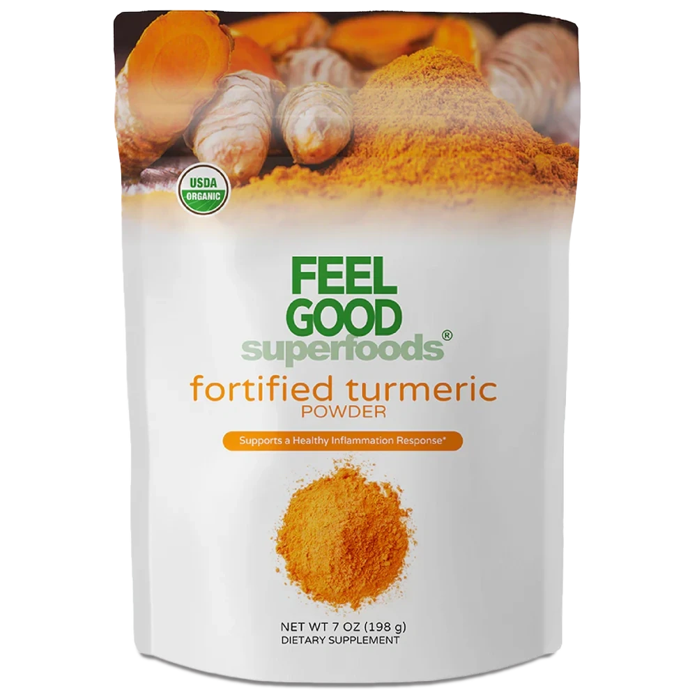 Turmeric Root Powder - Fortified (7 oz) Superfood Smoothie Boosters Feel Good Superfoods