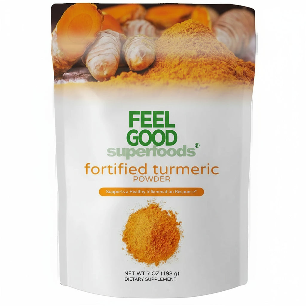 Turmeric Root Powder - Fortified (7 oz) Superfood Smoothie Boosters Feel Good Superfoods