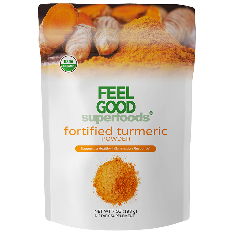 Turmeric Root Powder - Fortified (7 oz) Superfood Smoothie Boosters Feel Good Superfoods