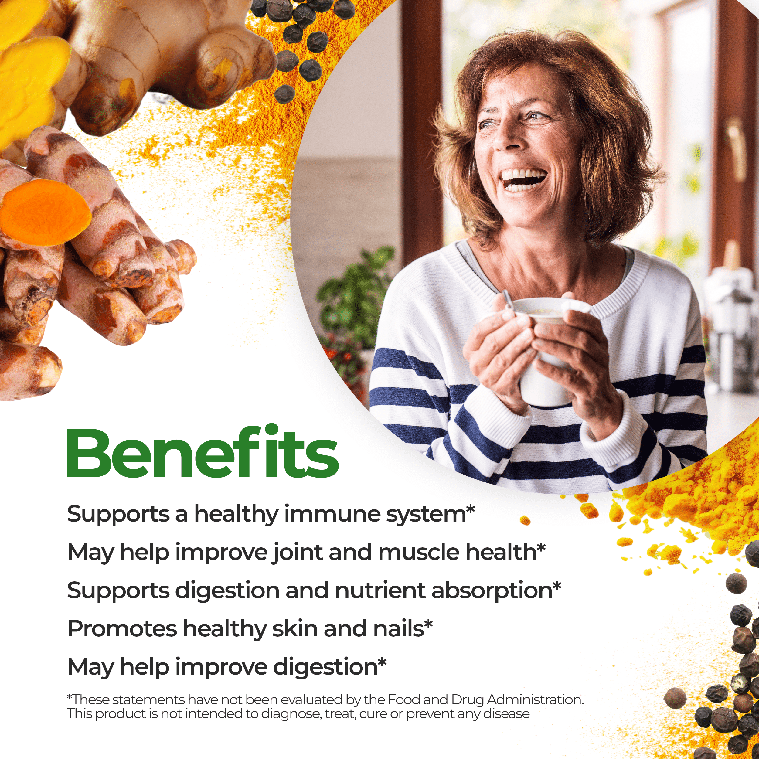 Turmeric Root Powder - Fortified (7 oz) Superfood Smoothie Boosters Feel Good Superfoods