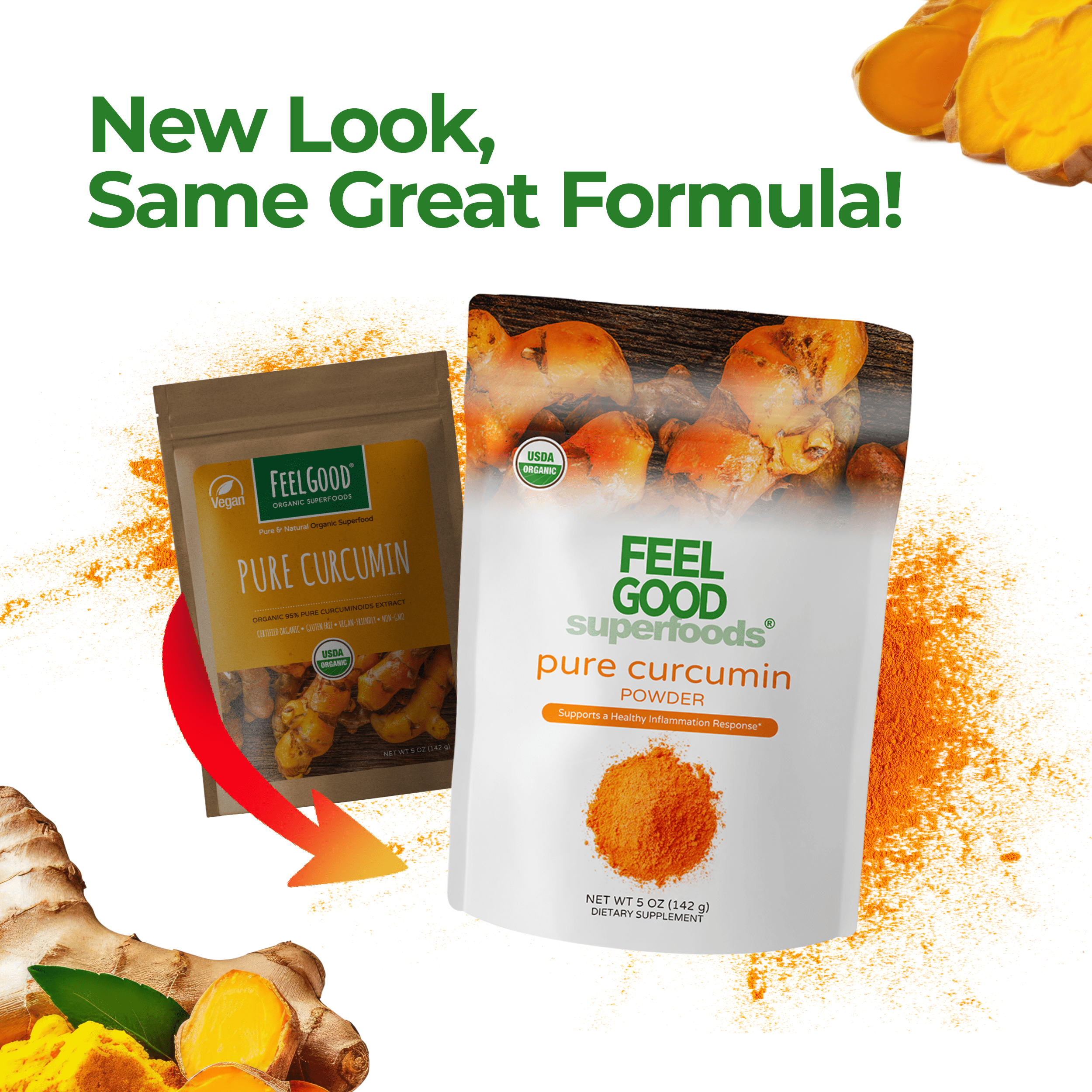 Pure Curcumin (5 oz) Superfood Smoothie Boosters FeelGood Organic Superfoods