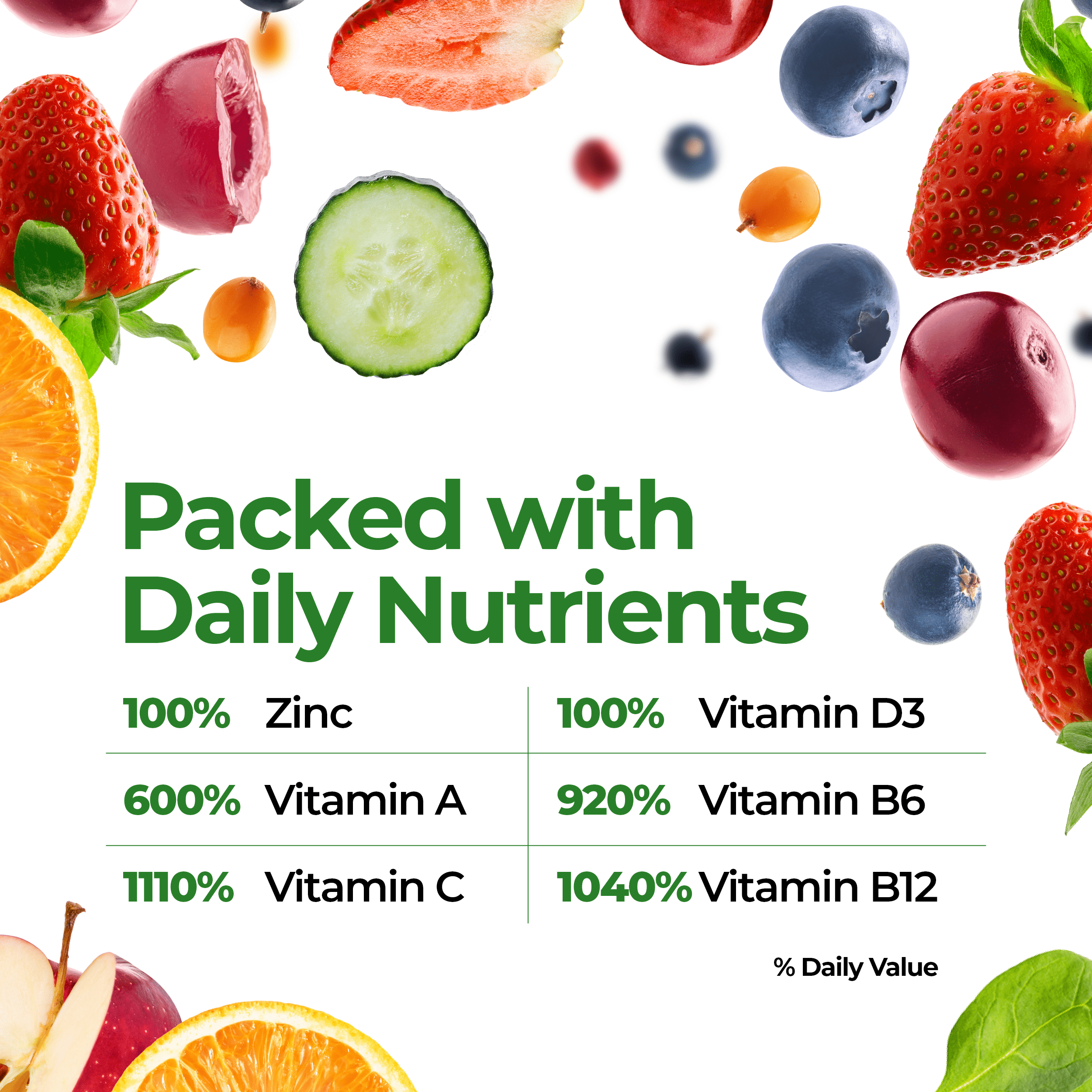 Vita Fruits + Veggies - Liquid Extra Strength Vitamin Shot - Orange Immune Support Shots FeelGood Superfoods