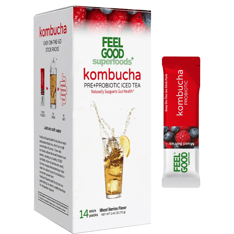 Kombucha Iced Tea (14 stick packs) Edible Flowers & Herbal Teas FeelGood Superfoods®