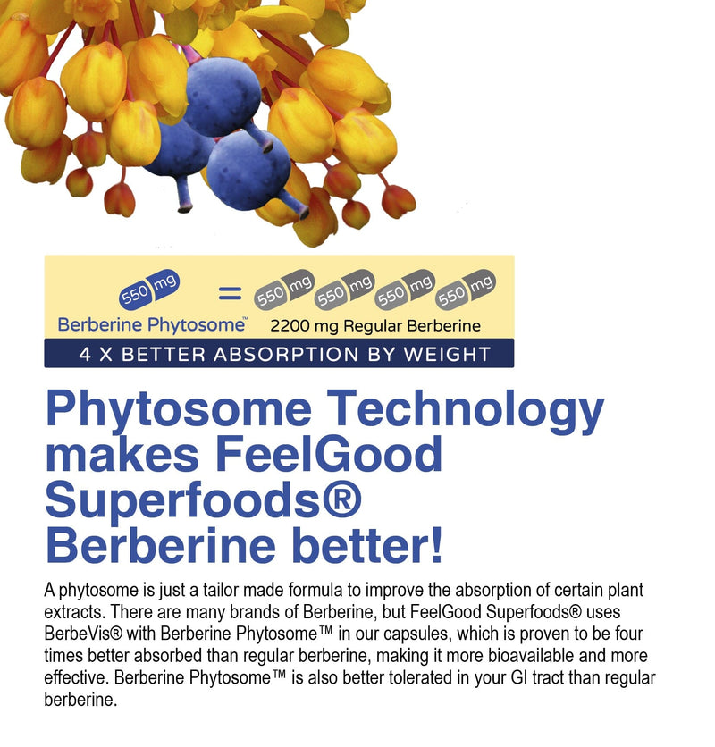 COMING SOON - Berberine Phytosome™ (60 Capsules) Organic Superfood Capsules FeelGood Superfoods