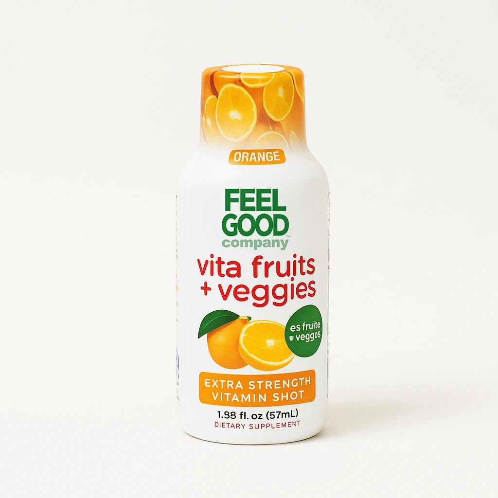 Vita Fruits + Veggies - Extra Strength Vitamin Shot - Orange Immune Support Shots FeelGood Superfoods
