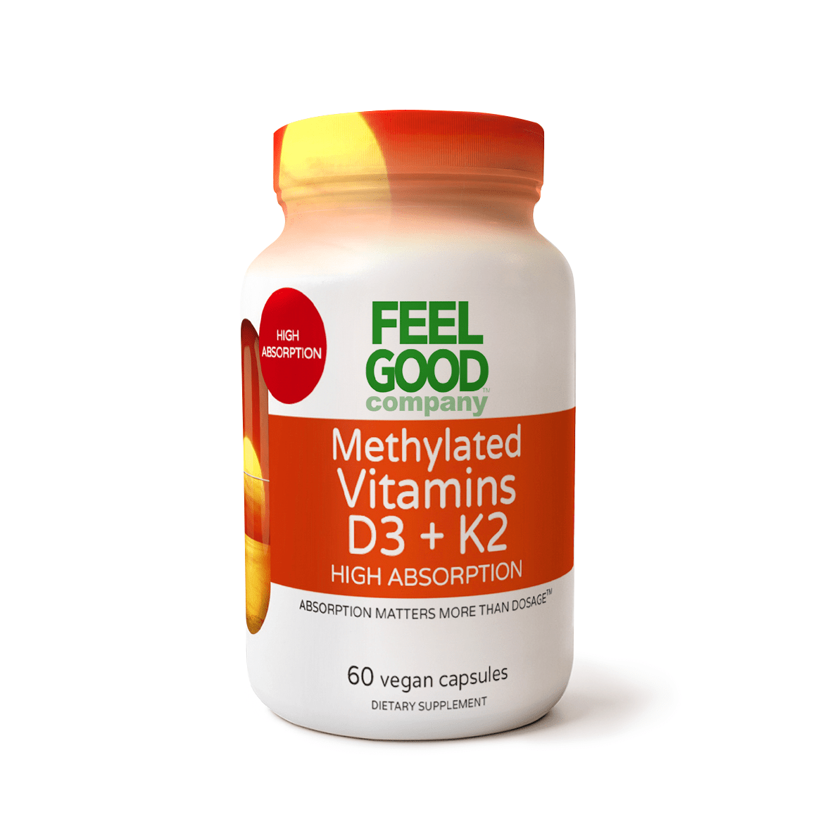 Vitamin D3 + K2 – 60 Vegan Capsules Capsule FeelGood Company™