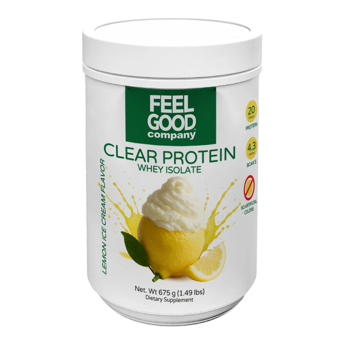 Clear Whey Protein Isolate - Lemon Ice Cream (1.49 lbs) FeelGood Superfoods®